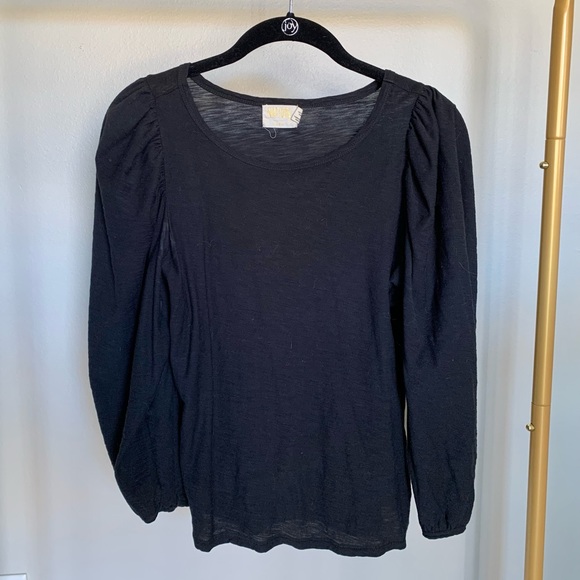 Nation Black Puff Sleeve Tee - Picture 1 of 5